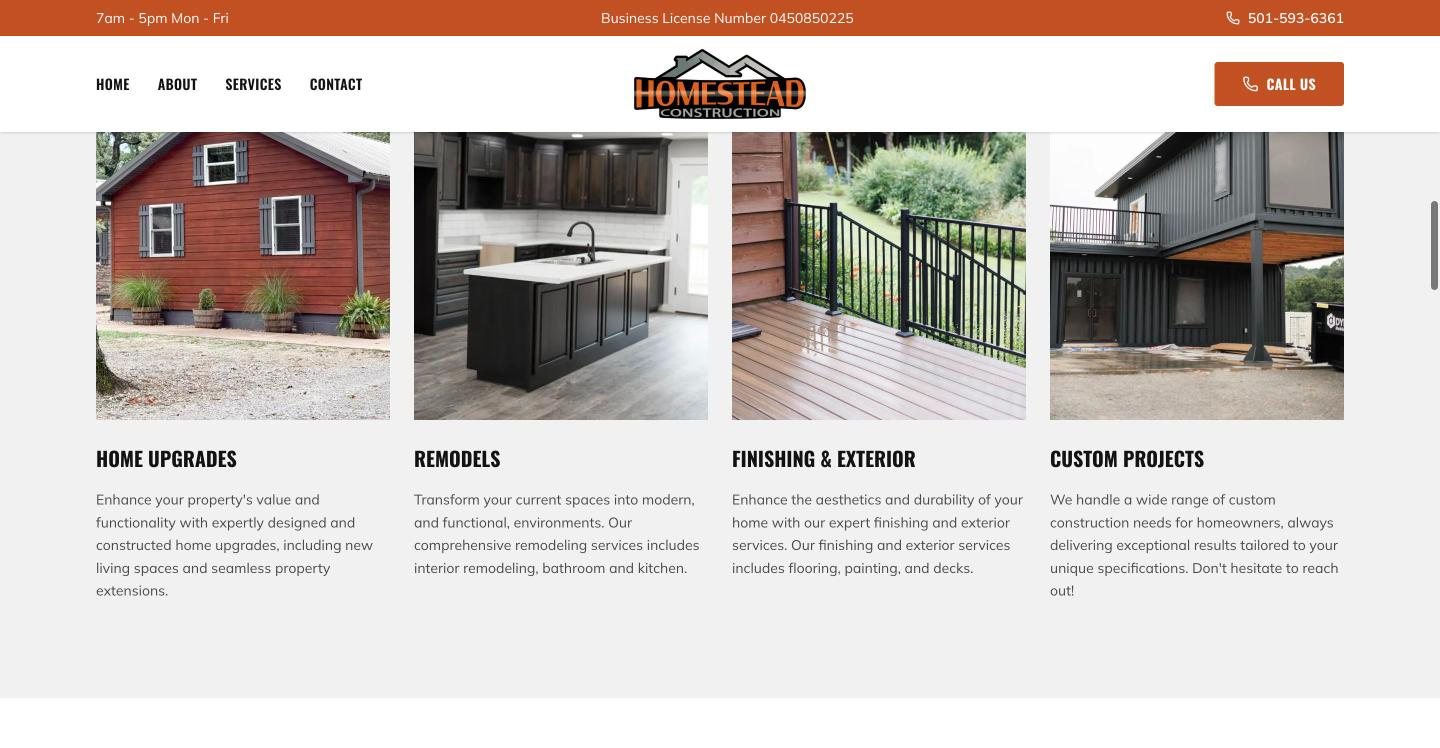 Homestead Construction services section