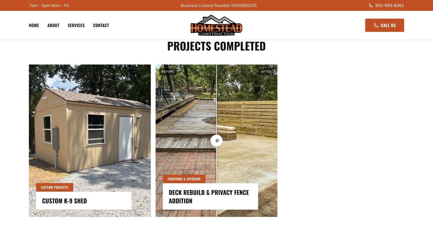 Homestead Construction completed projects