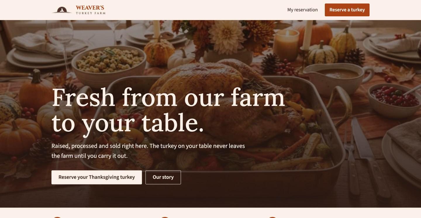 Weaver's Turkey Farm home page