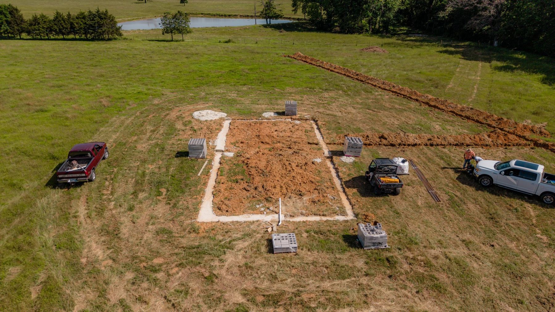 Drone aerial of a building pad